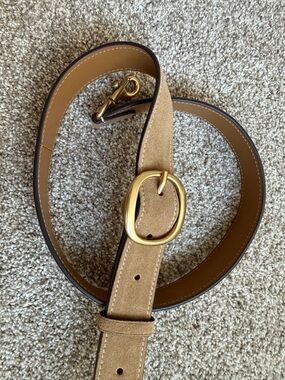 Coach Tan Suede Crossbody Bag Strap with Gold Hardware